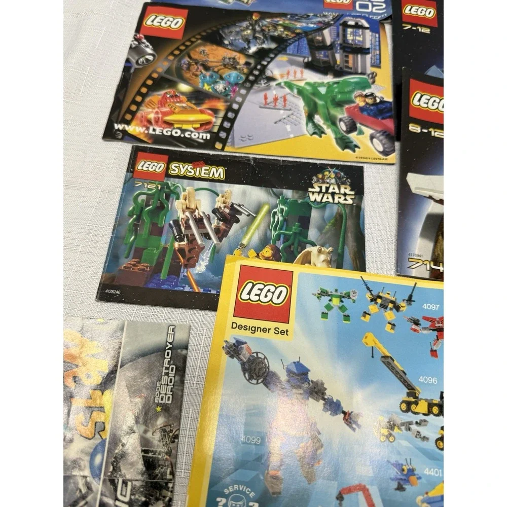 Vintage LEGO Instruction Manuals 9 Piece Lot Star Wars Technic 2000s Catalogs